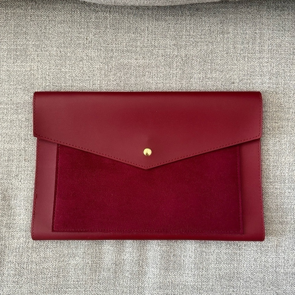 Glass Ladder & Co | Vegan leather maroon office & technology organizer brand new